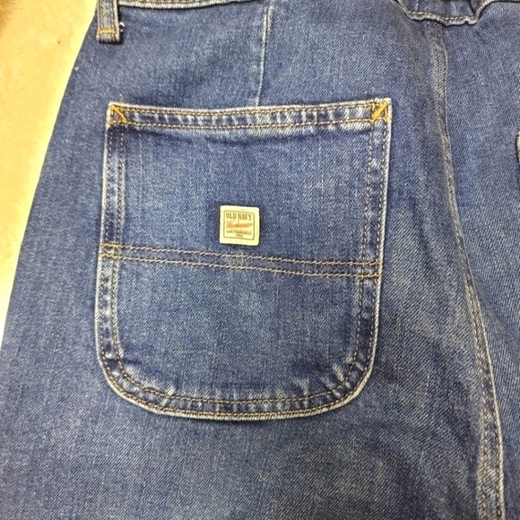 Old Navy Sky -Hi Straight Carpenter's Jeans Size 8 In Blue - Picture 11 of 15